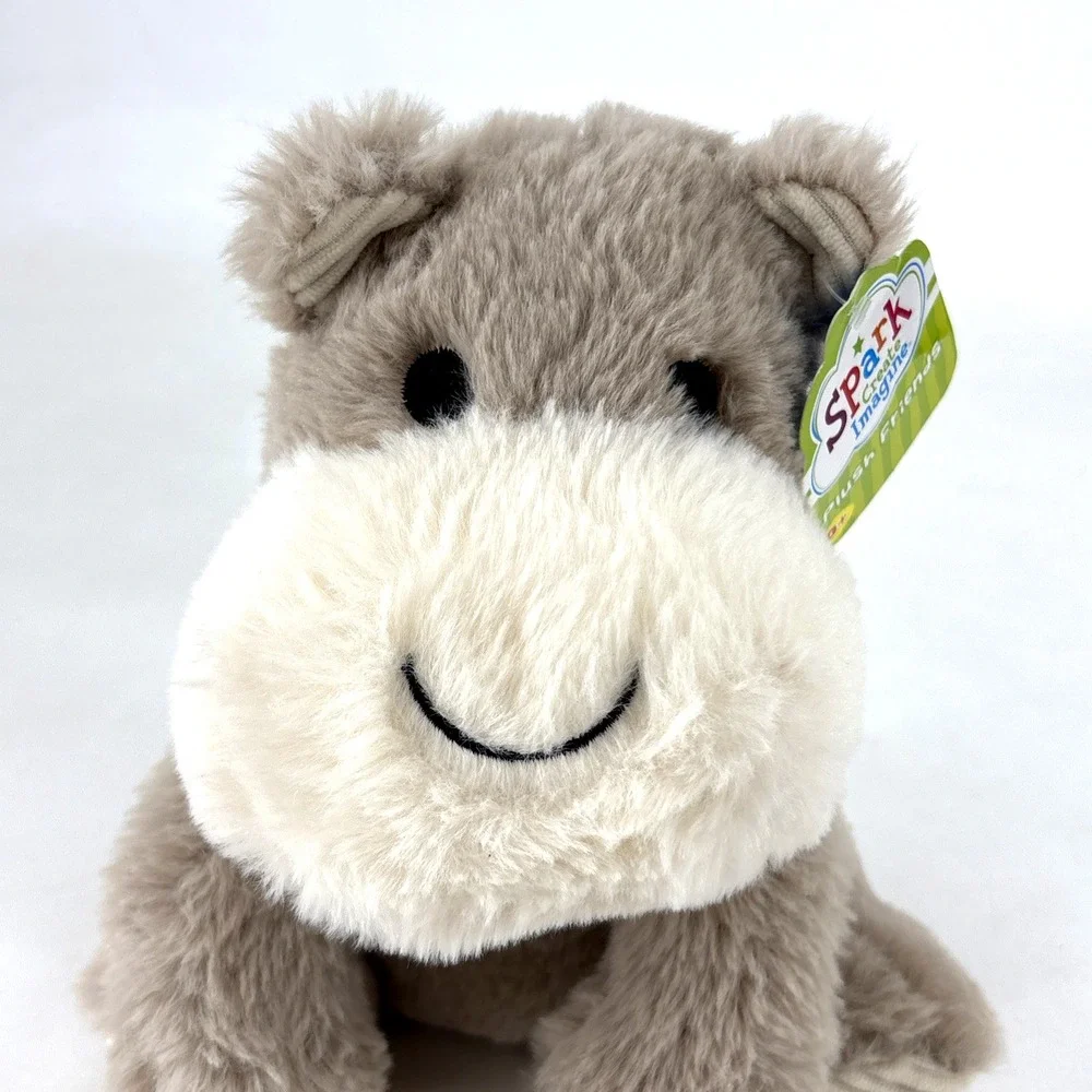 Spark Create Imagine Hippo Hippopotamus‎ Plush Rattle With Crinkle Ears Lovey - Picture 4 of 11